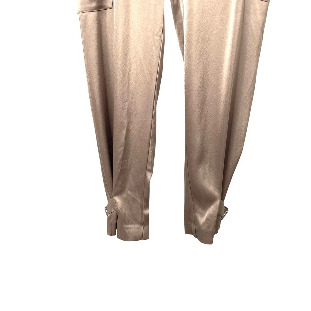 Aritzia Babaton Refined Satin‎ Cargo Pants Size 6 tan - Picture 6 of 10